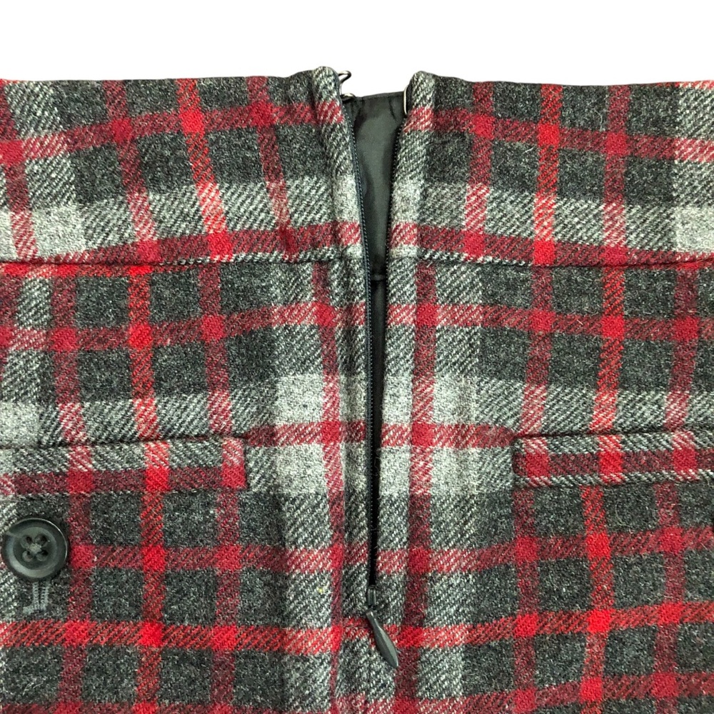 Y2K Tartan Plaid Wool Academia Mini Skirt Size 2 - Picture 7 of 12